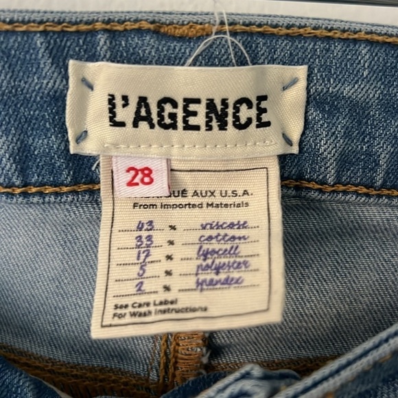 L’AGENCE Margot Skinny High Rise Seafoam Blue Jeans Size 28 - Picture 6 of 11